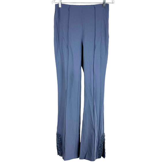 Cinq a Sept NWT Kayden Embellished Dress Pants Blue Size 0 Beaded Ankle Pleated - Picture 2 of 11